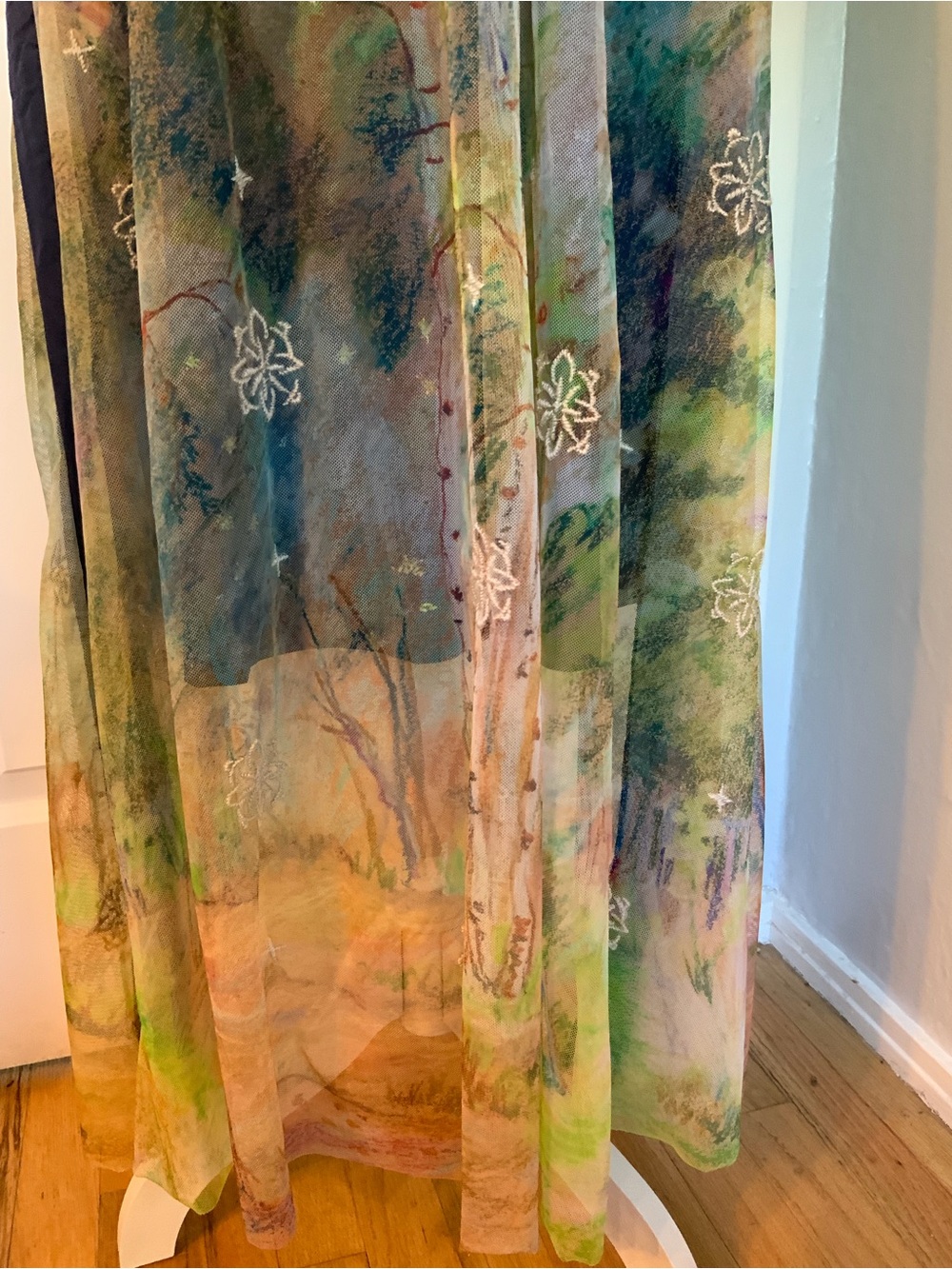 NWT Johnny Was Aurelius Mesh Embroidered Dress Over Printed Slip - Picture 5 of 14